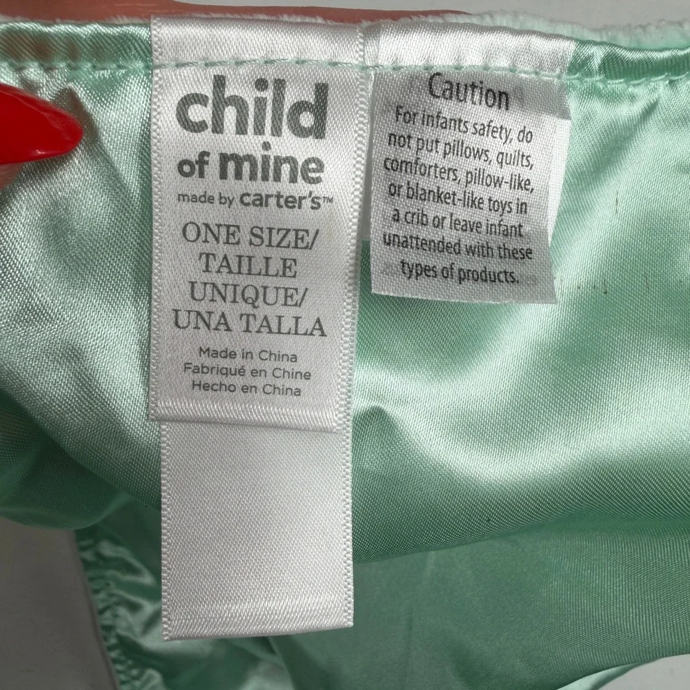 Child of Mine Elephant Lovey Mint Green Little Star Embroidered Security Blanket